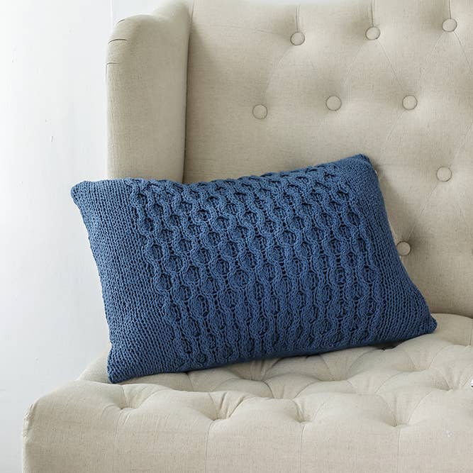 Cuscino lavorato a maglia 14x20" - Blu per la vendita all'ingrosso da parte di A&B Home Group Inc.