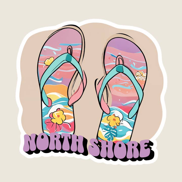 Flip Flops Custom Souvenir Sticker (B1096) for wholesale by Shoreline Summit