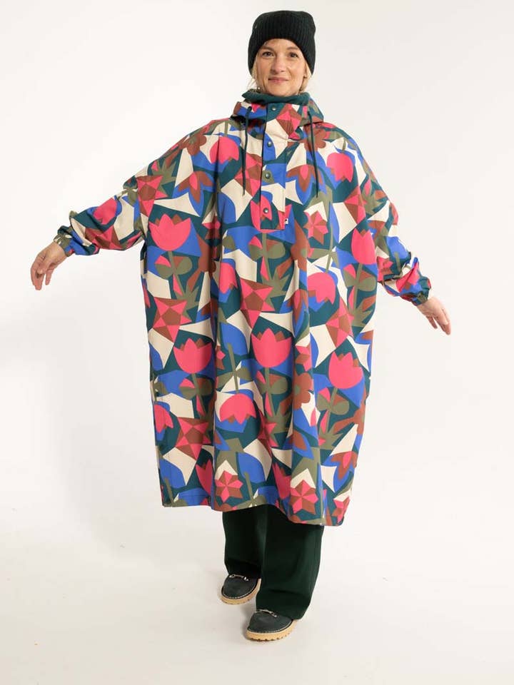 Danefae København - Wholesale Poncho - Women's - Danedream Drops Rain Poncho Dark Slate GEOFLEUR