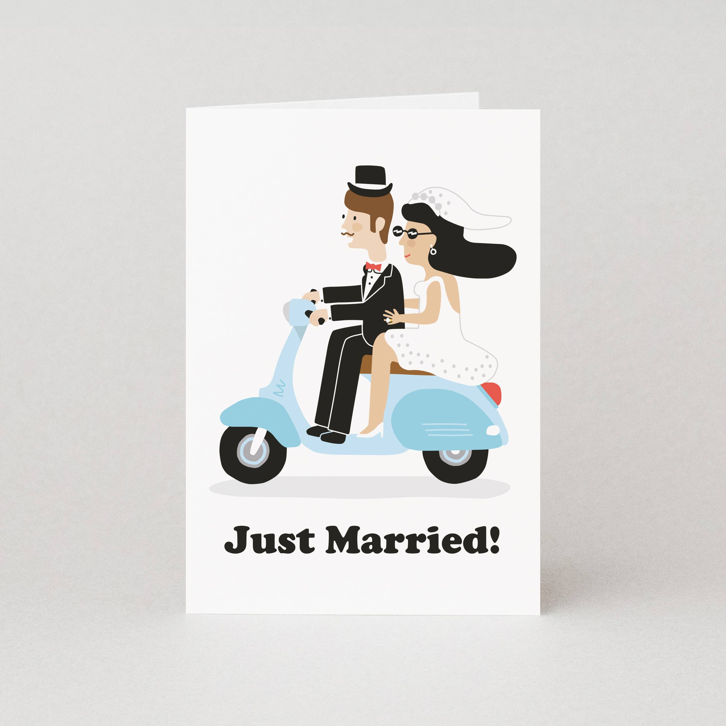 Studio Boketto – wholesale Wedding card – Just Married Card | Wedding Card | Scooter Wedding Card