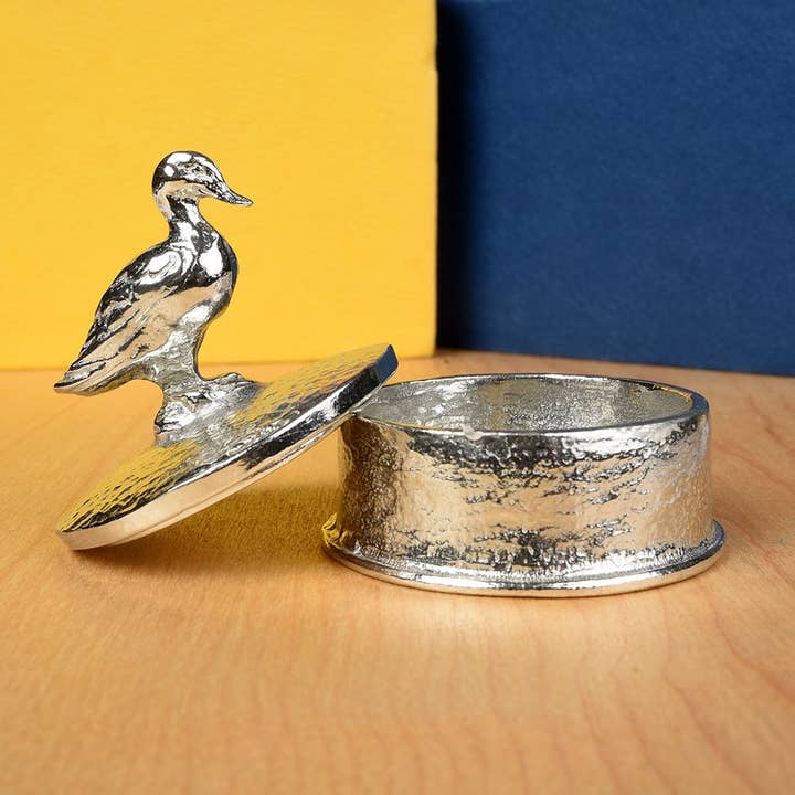 Glover & Smith – wholesale Jewellery box/organiser – Duck Trinket Box, English Pewter Gifts