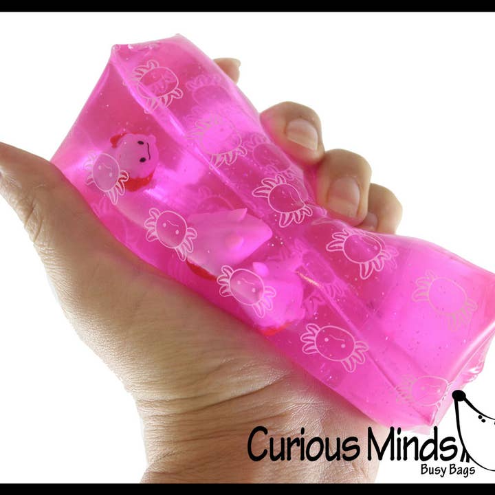 Curious Minds Toys - Wholesale Squishy Toy - Kids & Baby - 1 Jumbo Axolotl Animal Water Filled Tube Snake Stress Toy -
