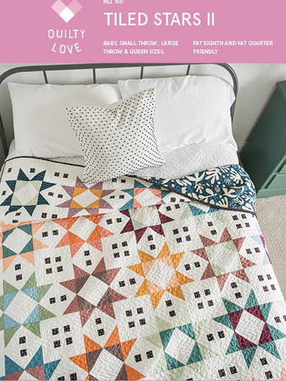 Tiled Stars II Quilt Pattern - PRINTED BOOKLET for wholesale by Quilty Love