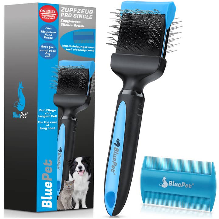 BluePet - Wholesale Pet Brush - Cat/Dog - "ZupfZeug Pro" double-sided professional grooming brush7