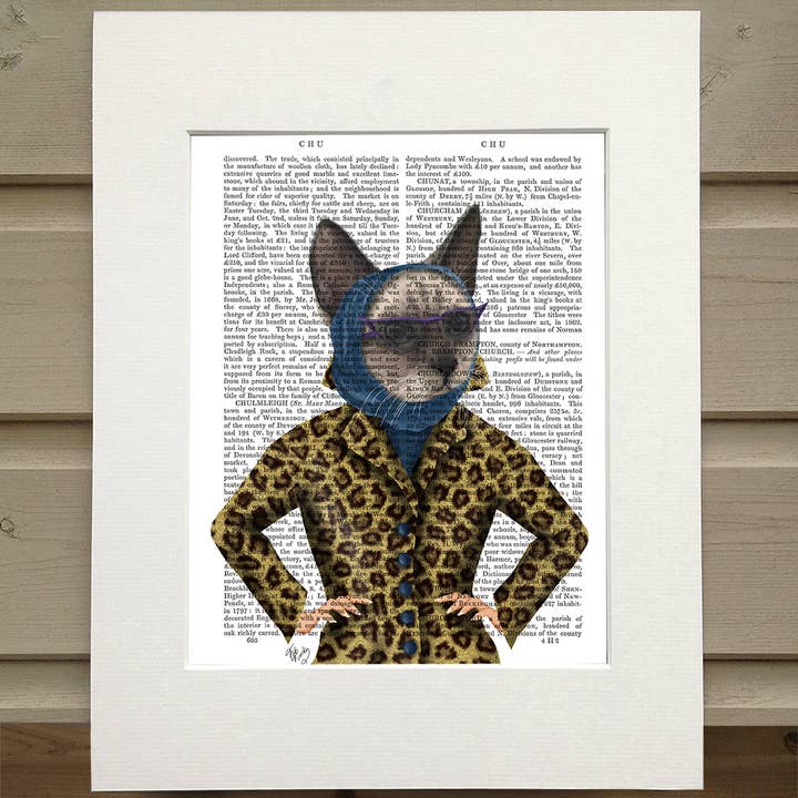 FabFunky Ltd – Engroshandel Kunsttryk – Kat med Leopard Jakke, kattebog print/Art Print