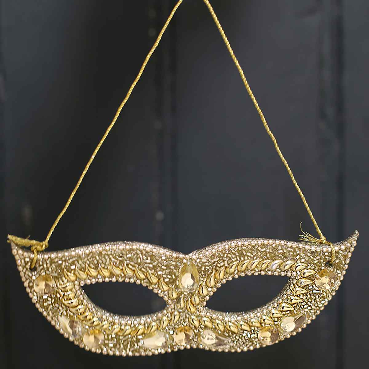 The Royal Standard - Wholesale Ornament - Masquerade Mask Ornament   Gold   2x62