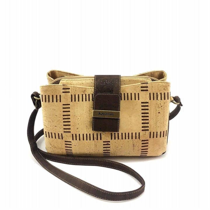 Bolsa Transversal de Cortiça Vegana Zoe Marrom Moddanio por atacado de Moddanio Cork