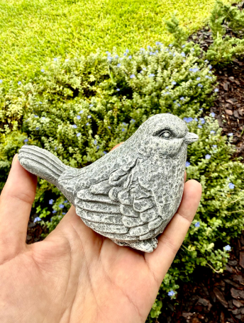 Backyard Stone Art - Wholesale Versiering/decoratie voor buiten - Betonnen Vogel met Mooie Bloemen aan de Zijkant, Beeld, Beeldje8