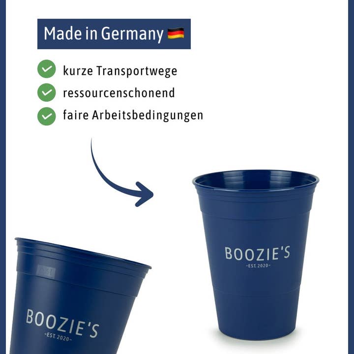 Boozie's - Wholesale Disposable Cup - Set of 22 BeerPong Mugs incl. 3 BeerPong Balls - Deep Ocean Blue1