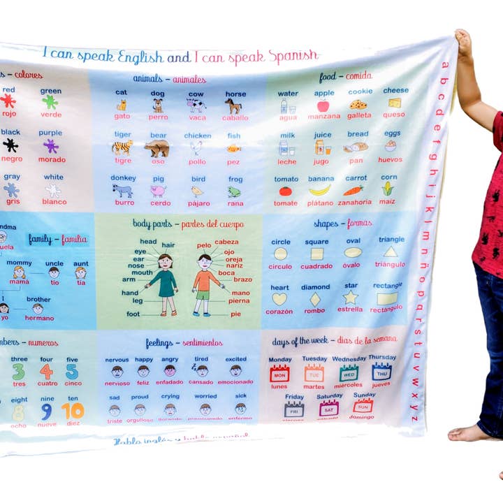 Spagnolo Inglese ESL Learning Coperta per la vendita all'ingrosso da parte di Birdy Boutique LLC.