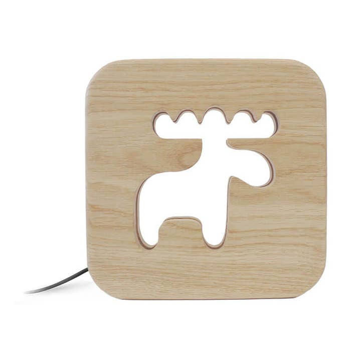 GONE'S – Großhandel Nachtlicht – Kinder & Baby – Kinder Caribou Nachtlicht aus Holz - Blumen0