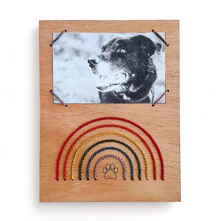 Over the Rainbow Embroidered Instant Photo Frame for wholesale by Sew Festive Embroidery Co.