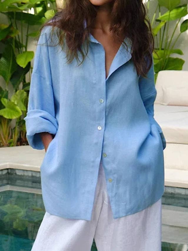 alberalkirk - Wholesale Button Down Shirt - Women's - Pure Cotton Pullover Shirt Relaxed Ultra Light N5Z4537