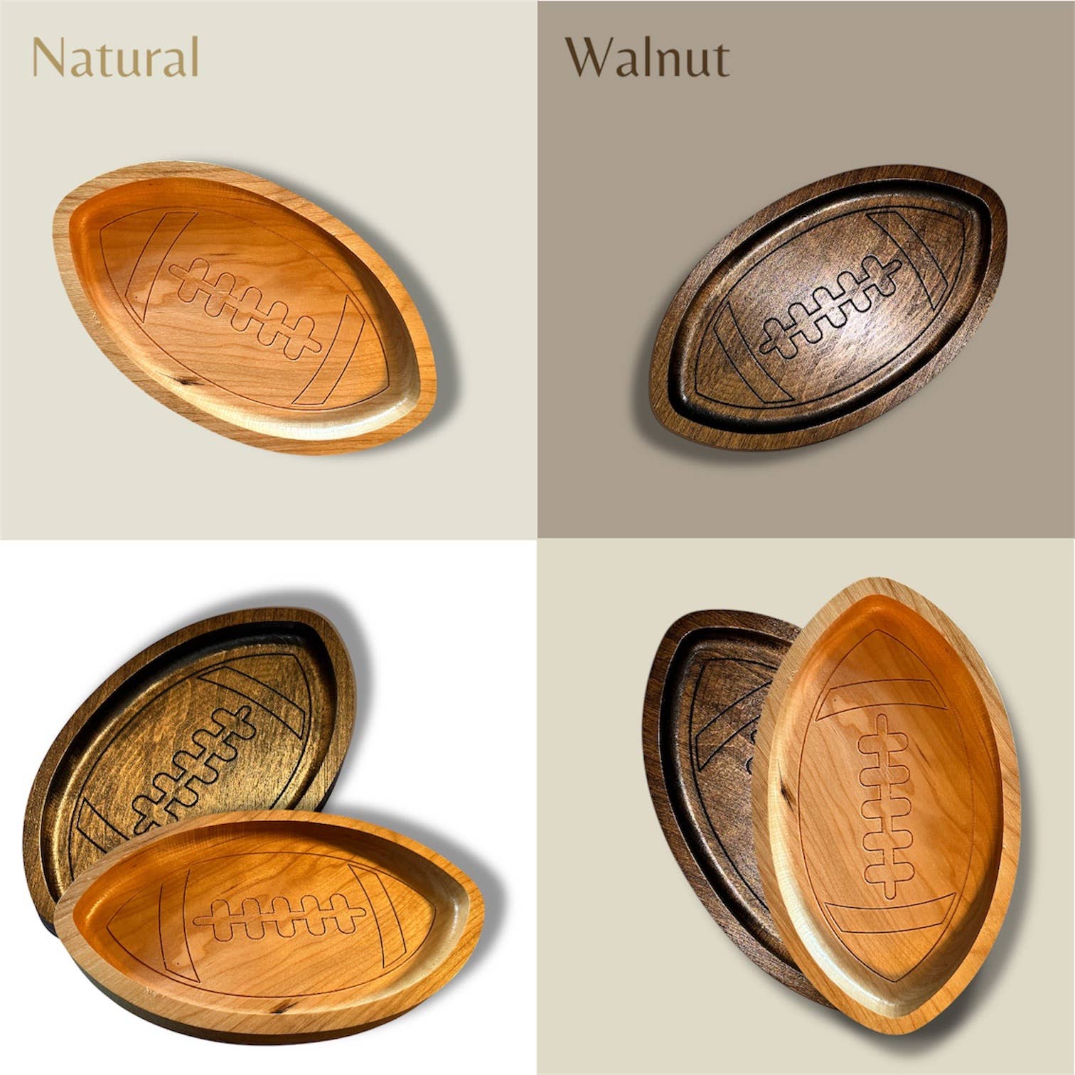 Third Eye Creation Company - Wholesale Decoratief dienblad - Voetbalbak van hardhout, sportbak, Catchall-dienblad2