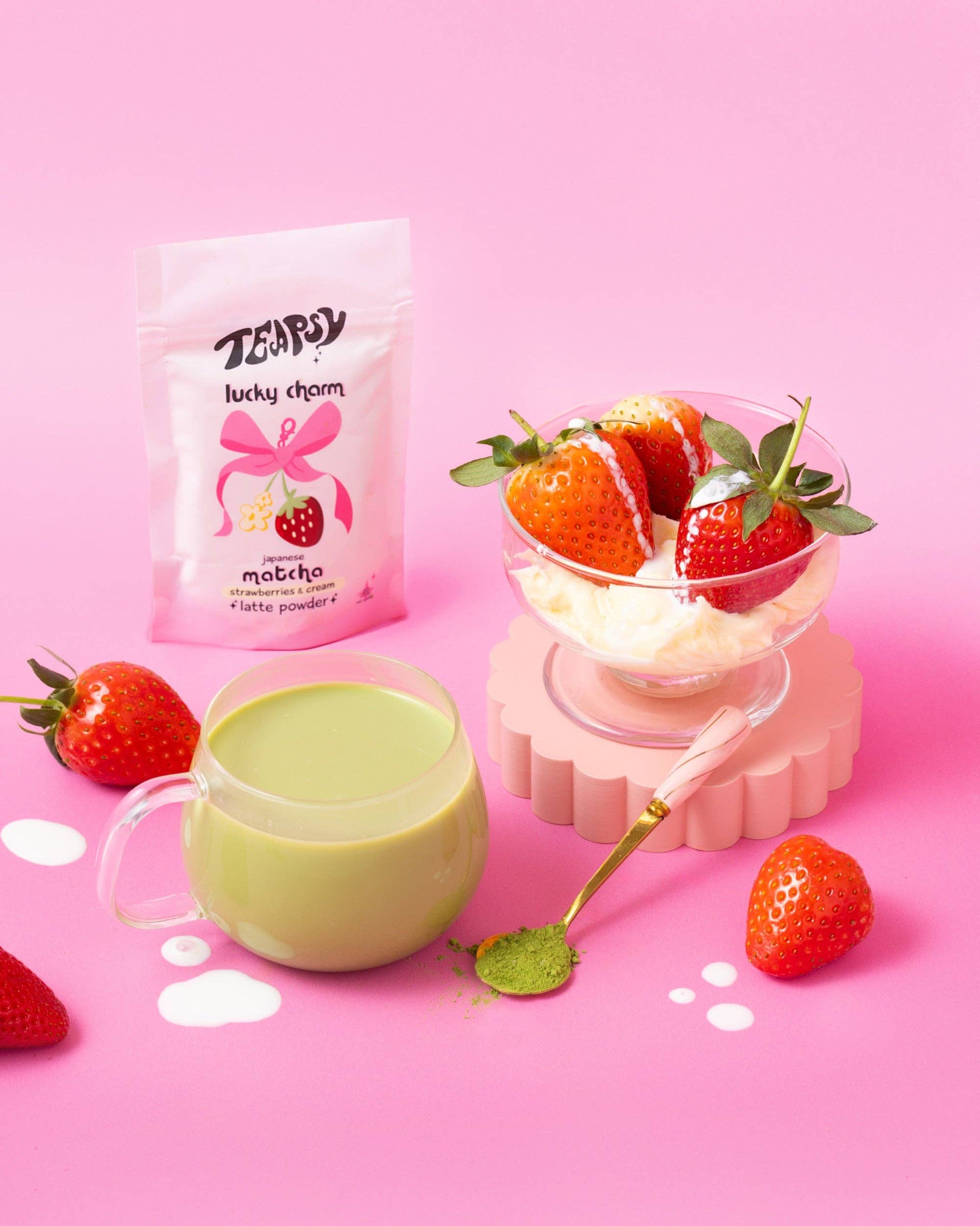 Teapsy - Wholesale Health/Detox Tea - Matcha Strawberries & Cream "Lucky Charm"4