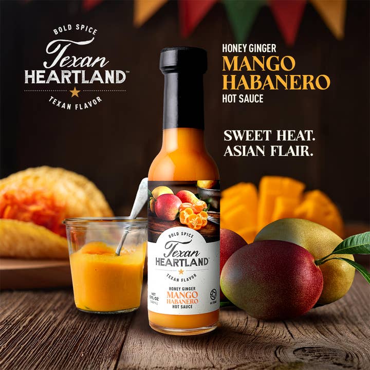 Texan Heartland - Wholesale Hot Sauce - Honey Ginger Mango Habanero Hot Sauce2