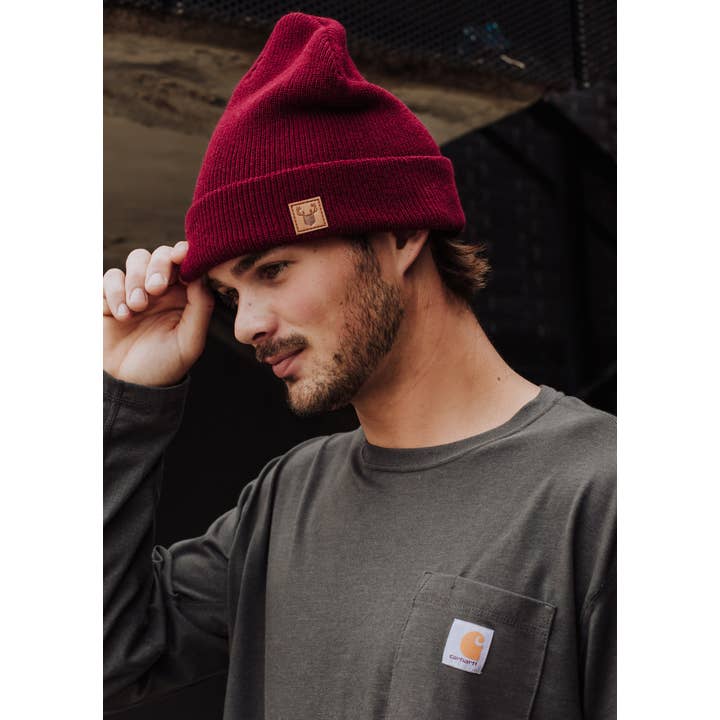 Panache Apparel Co. - Wholesale Beanie - Men's - Burgundy Knit Beanie