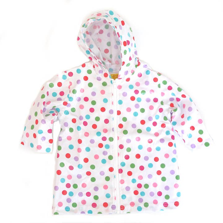 White Polka Dot Rain Coat - With Lining for wholesale by Pluie Pluie