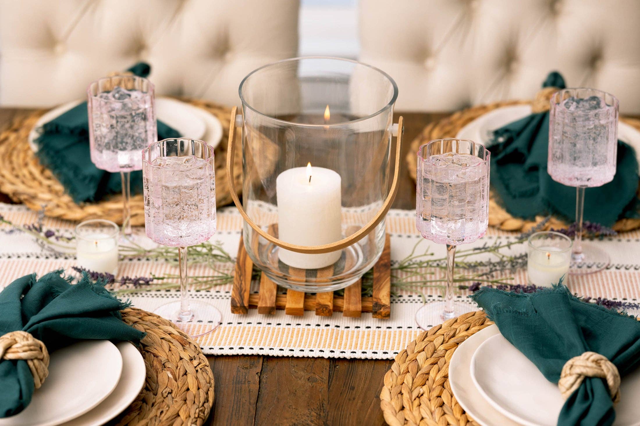 Jeanne Fitz - Wholesale Wine Glass - Scalloped Rim Fluted Wine Glass, Set of 4, Pink1