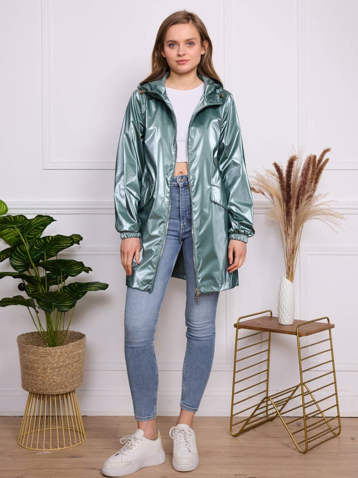 SOFTY - Vente Veste – femme - Blouson à capuche imperméable effet irisé S560214