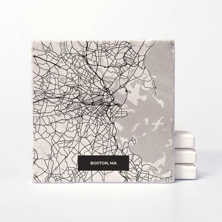 Boston Modern Map Coasters for wholesale by Versatile Coasters