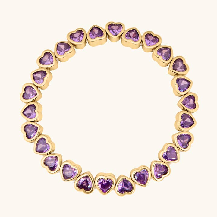 Bracelet Cœur Élastique Kelsea - VIOLET pour la vente par Lola & Tae