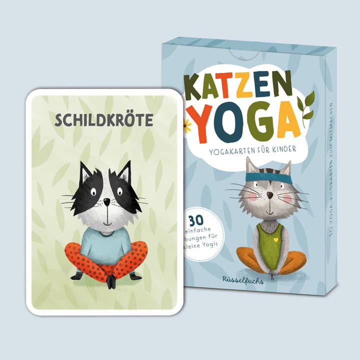 Kinderyoga Karten mit Katzen "Katzenyoga" für den Großhandel von Rüsselfuchs