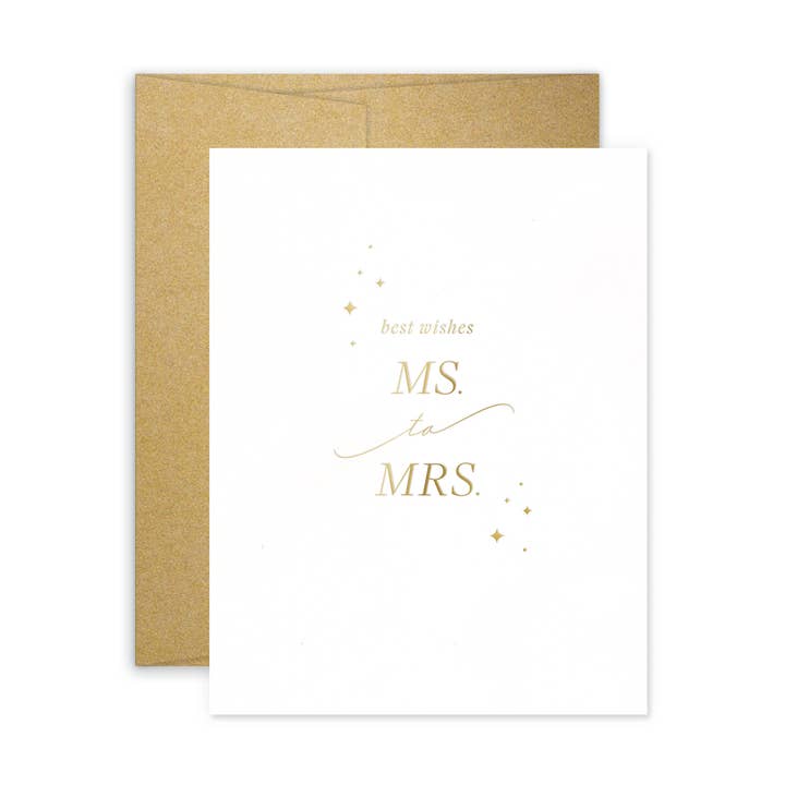 Best Wishes Ms. to Mrs. for wholesale by Smitten on Paper
