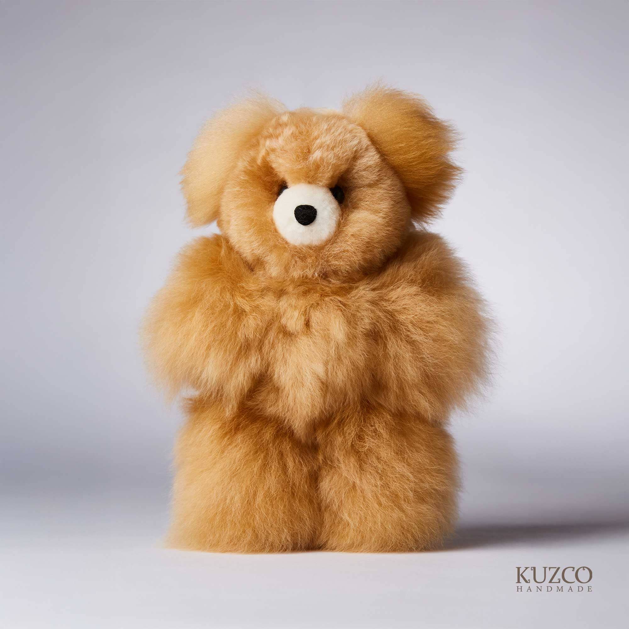 KuzcoHandmade - Wholesale Stuffed/Plush Toy - Kids & Baby - Beige Alpaca Fur Teddy Bear – Ethically Handmade, 15 inches4