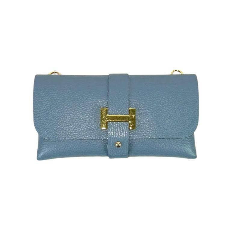 Chenson & Gorett - Vendita all'ingrosso Tracolla - Donna - Borsa da donna in pelle fiore con manico a catena rimovibile e chiusura con bottone12