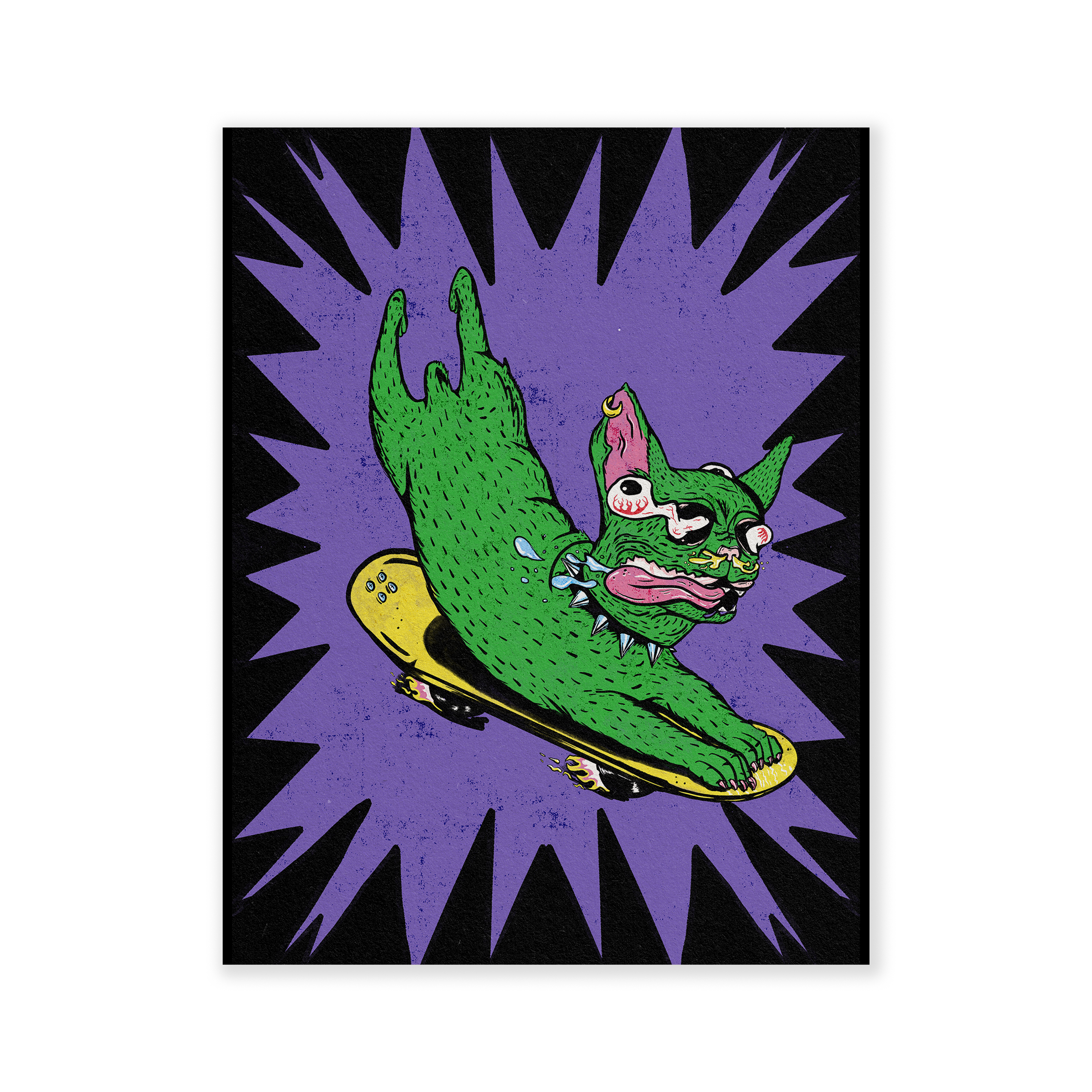 HanFran - Wholesale Art Print - Punk Skater Dog Print3