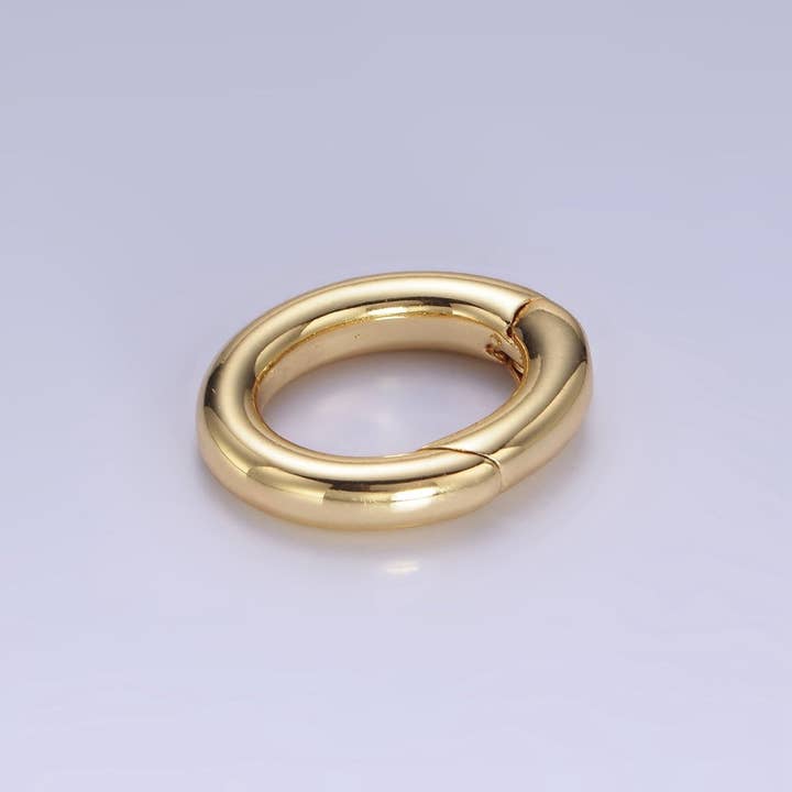 Aim Eternal - Wholesale Clasp - Oval Hinged Ring Push Gate Clasps 14k Gold Filled Spring Gate Clasp Charm Holder Z-679