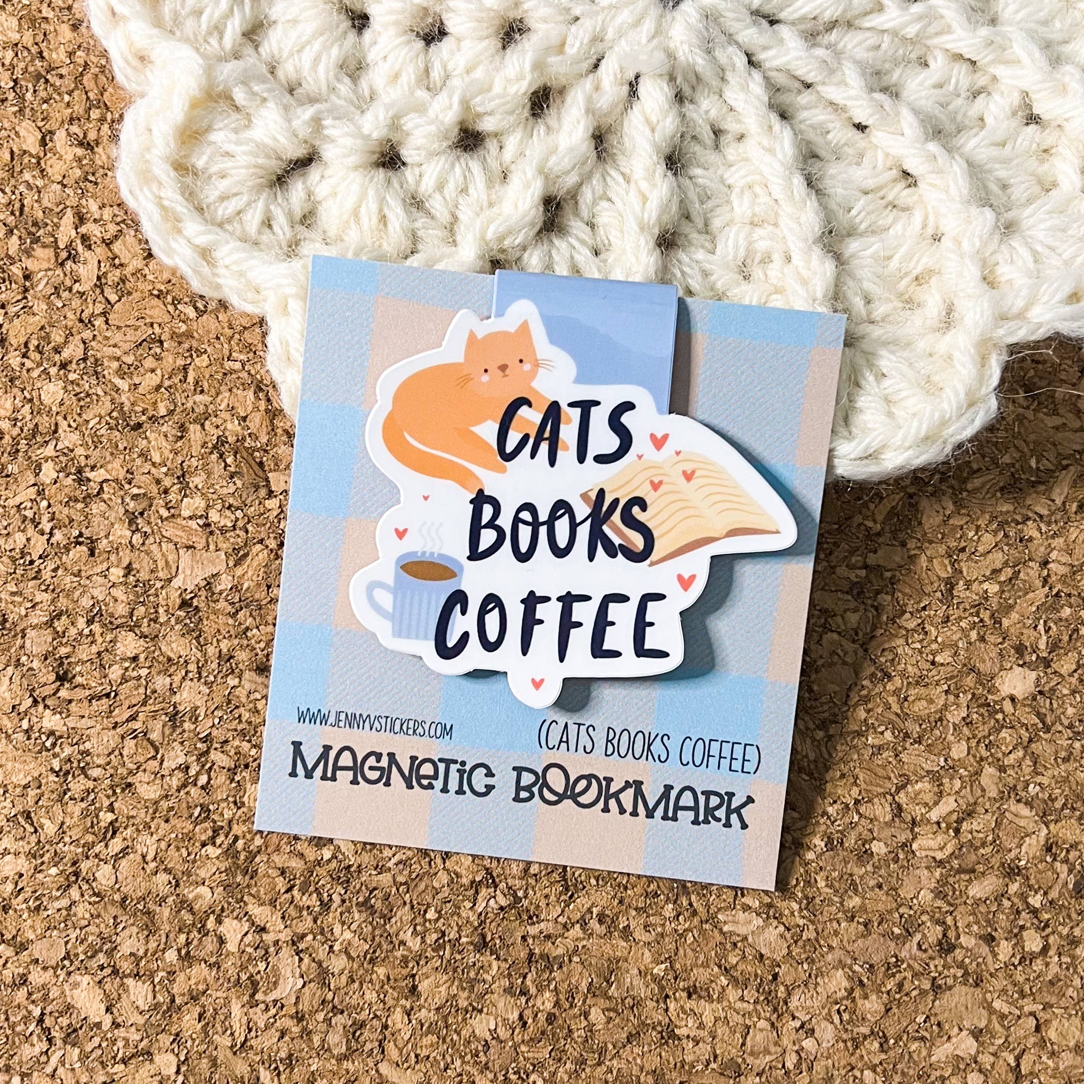 Sweet Humors - Wholesale Bookmark - Cats Books Coffee Magnetic Bookmark1