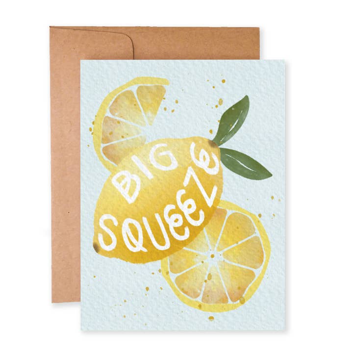 Big Squeeze (blå) | Punny Citron Card for engroshandel hos Paper Dove Shop