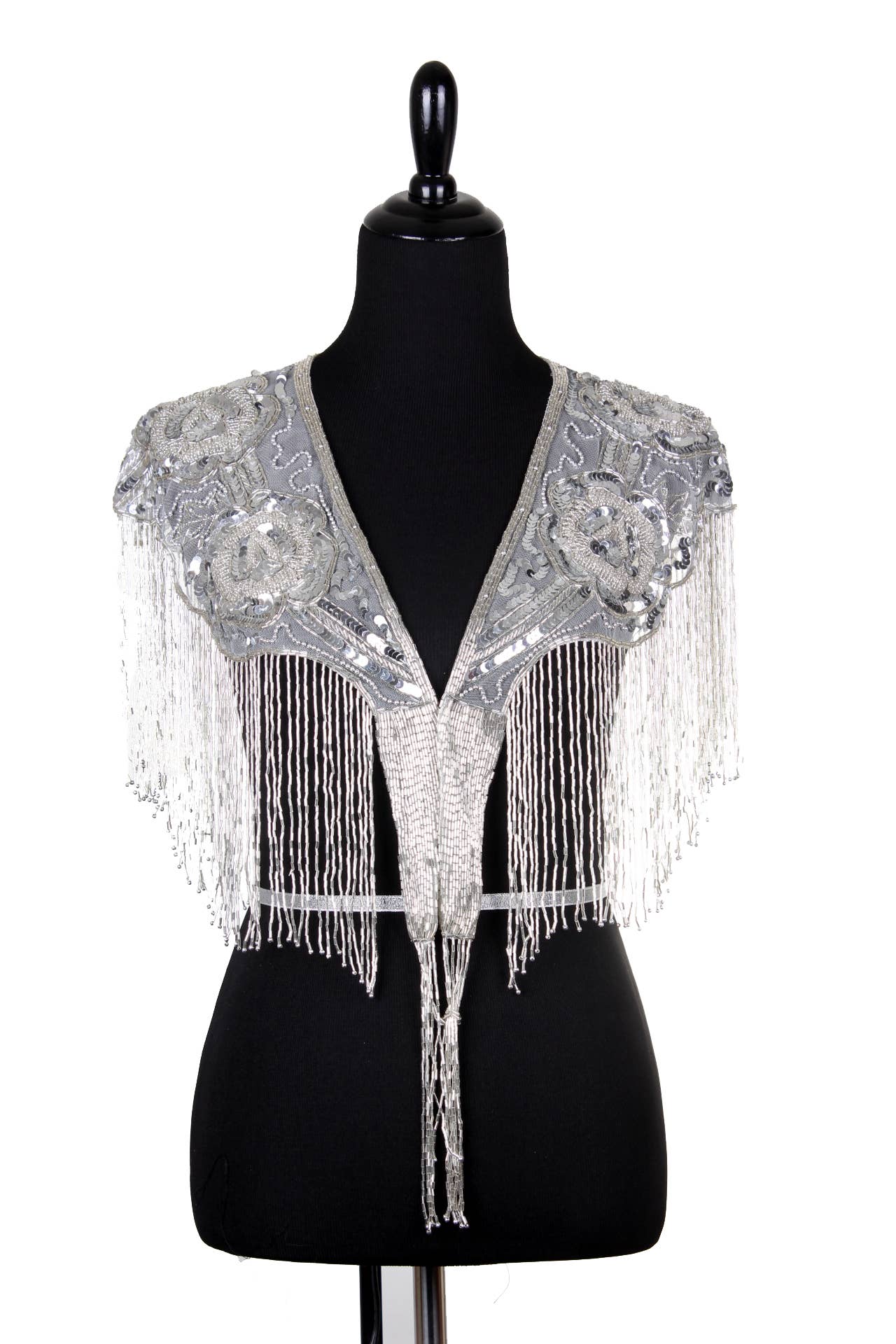 Western Fashion - Vente Châle – femme - Châle perlée orné de roses13