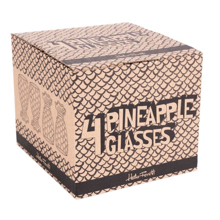 Helio Ferretti - Wholesale Drinking Glass/Cup - PACK OF 4 GLASSES "THE QUEEN OF FRUITS" HF2