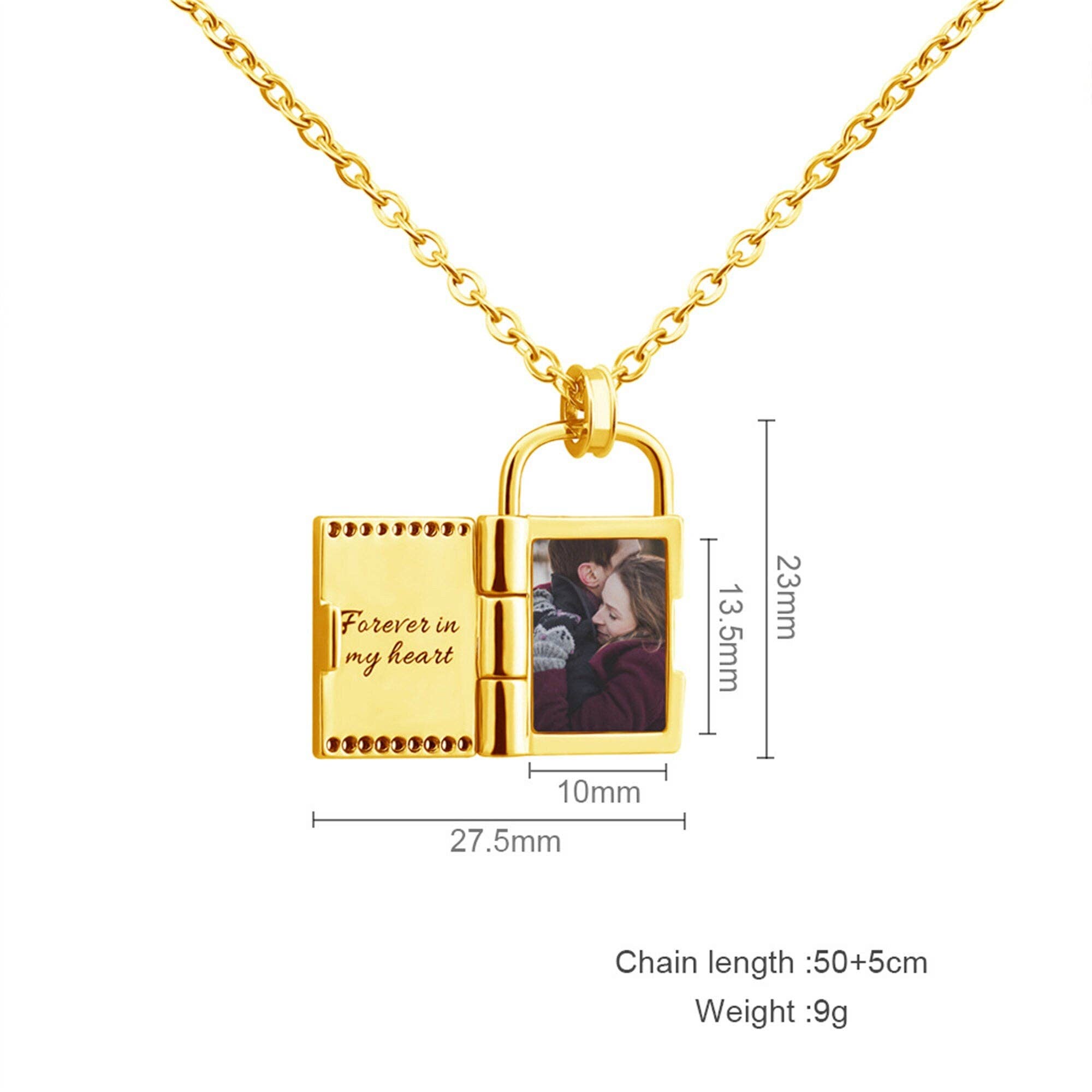 Perimade & Co. LLC - Wholesale Locket Necklace - Custom Lock Photo Locket Necklace in Stainless Steel7