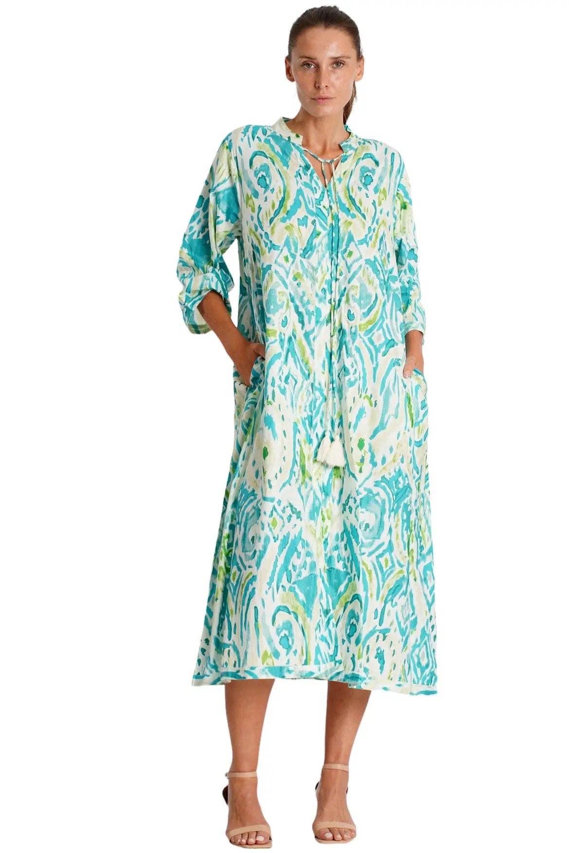 La Moda Clothing - Wholesale Dress - Women's - Cotton Caftan Dress