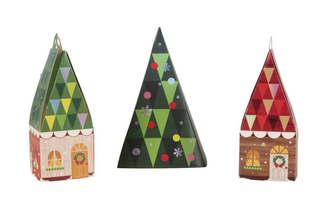 P'tit Clown - Wholesale Christmas Decoration - Christmas Village - Houses and Trees - Set of 122