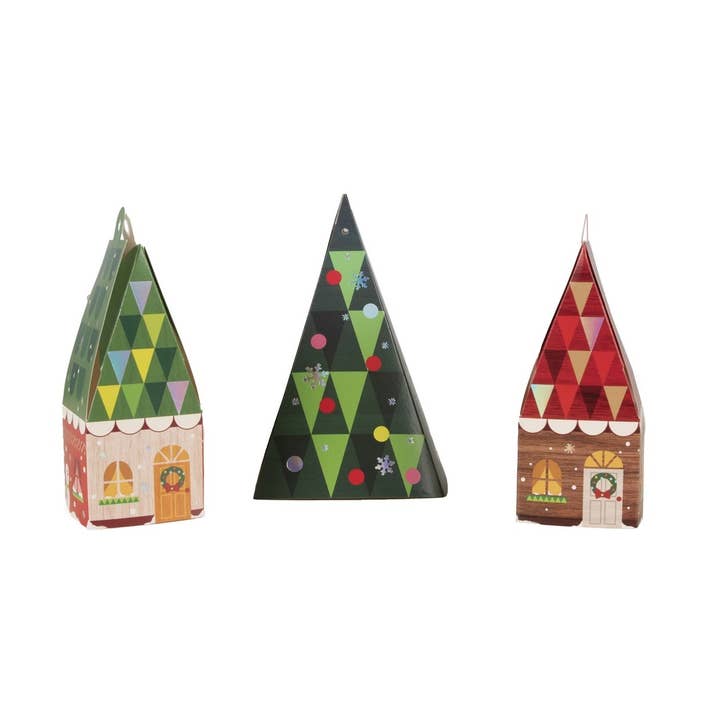 P'tit Clown - Wholesale Christmas Decoration - Christmas Village - Houses and Trees - Set of 122