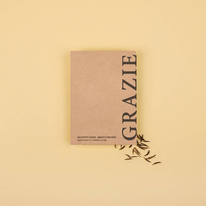 La Fabrique à Sachets - Wholesale Thank You Card - Grazie - Basil seed packet