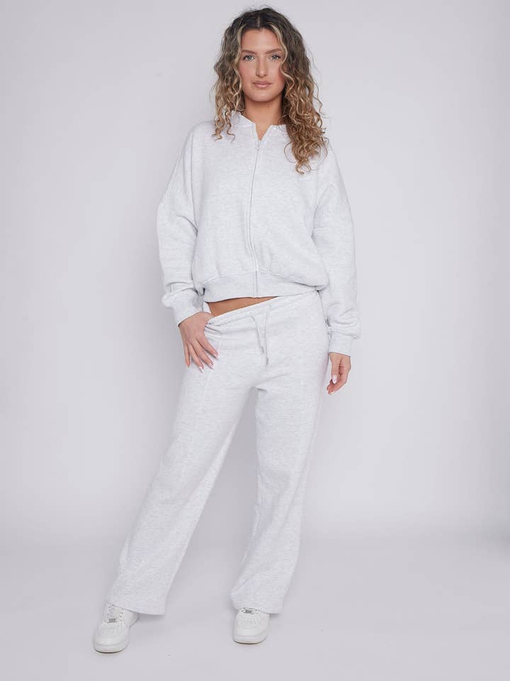 AX Labels - Wholesale Top & Pant Set (NOT Loungewear) - Women's - Oversized Bomber Style Fleece Zipper Co-ord32