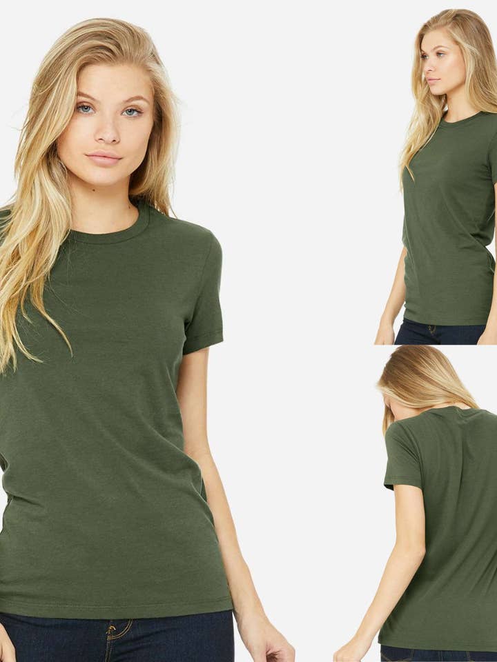 MYES BULK APPAREL - Wholesale T-Shirt - Women's - BELLA+CANVAS Women’s Airlume Cotton Crew T-Shirt4