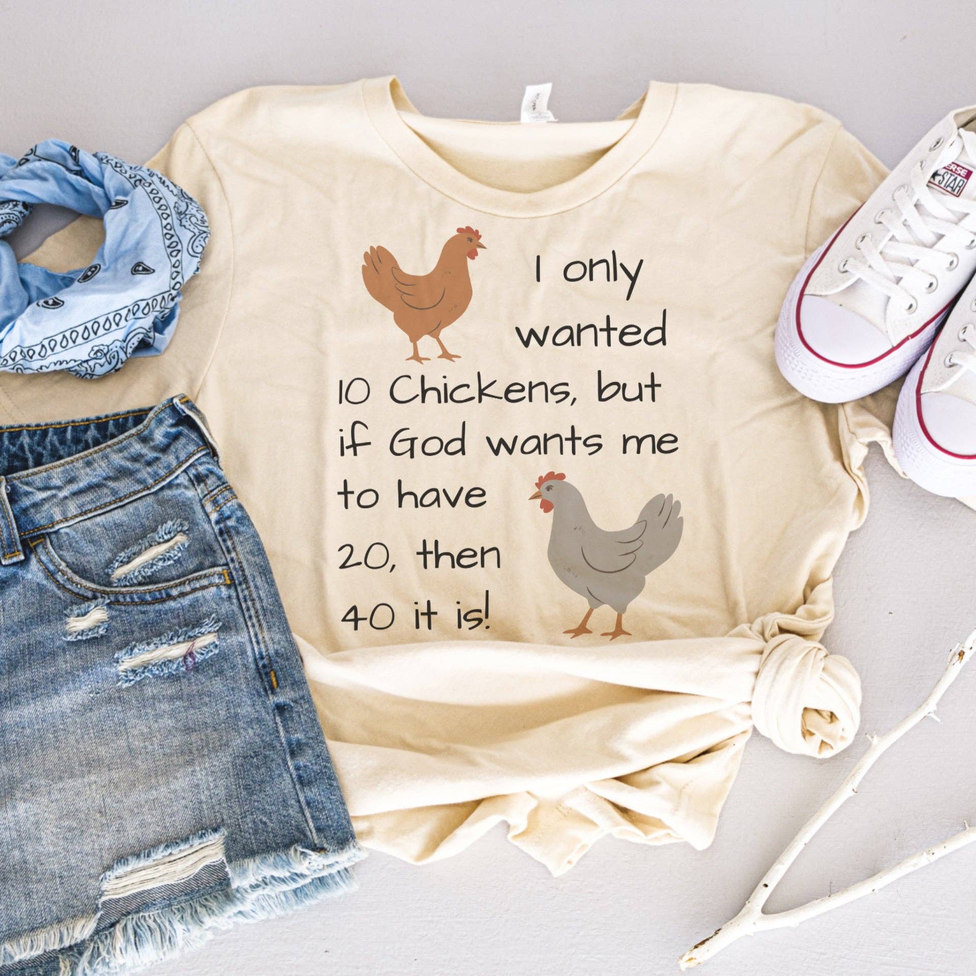 RR Tees Wholesale - Wholesale Screen Printed T-Shirt - Women's - I only want 10 chickens…0