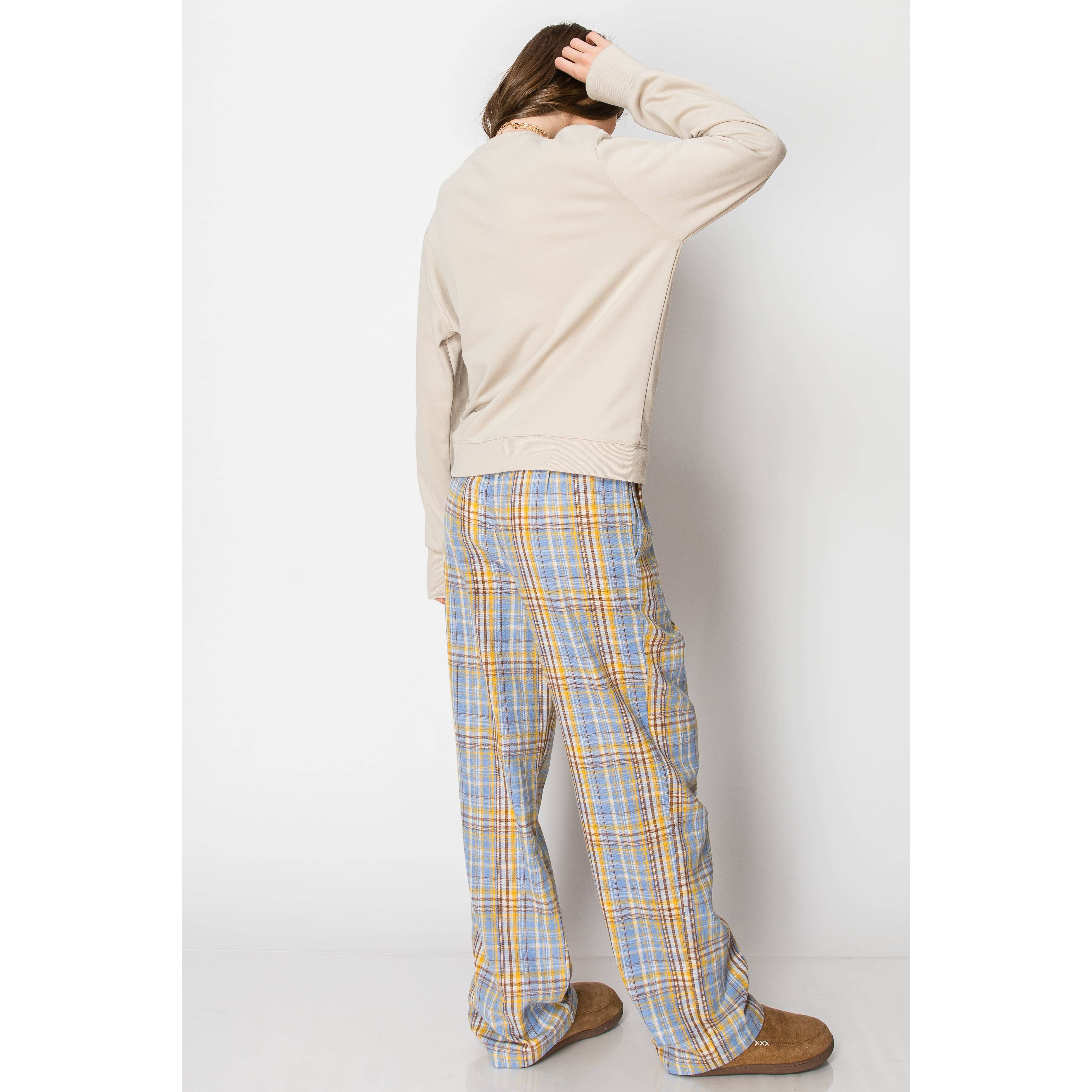 SKYLAR ROSE - Wholesale Pants - Women's - Flannel Plaid Pajama Boxer Wide Leg Lounge PANTS8