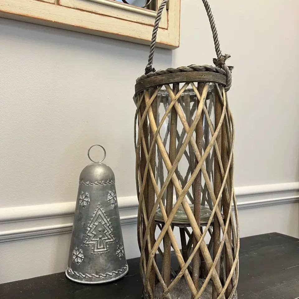 Vagabond Vintage - Wholesale Lantern - WILLOW LANTERN WITH GLASS VASE5