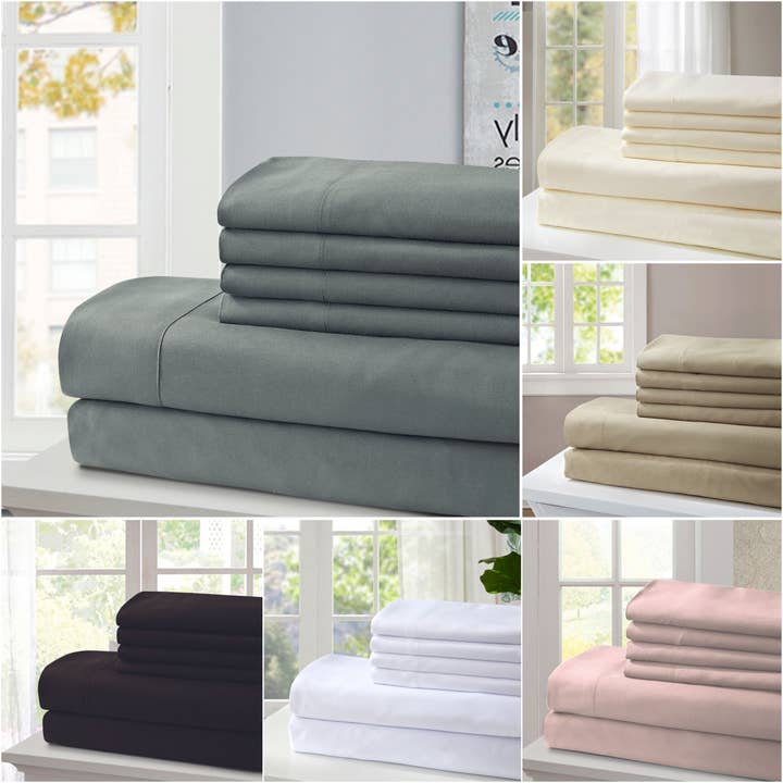 2100 Series - Cal. King Assortment Microfiber Sheet Set for wholesale by Duke Imports