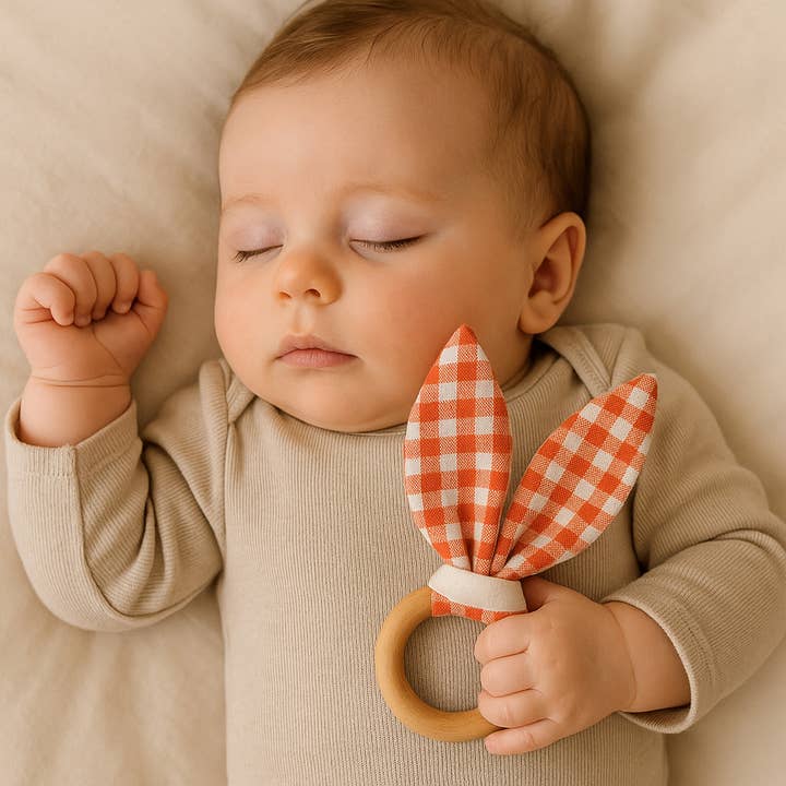 PAPATE - Wholesale Teether (Not Clip-On) - Baby - Organic Cotton Teething Ring - Vichy3