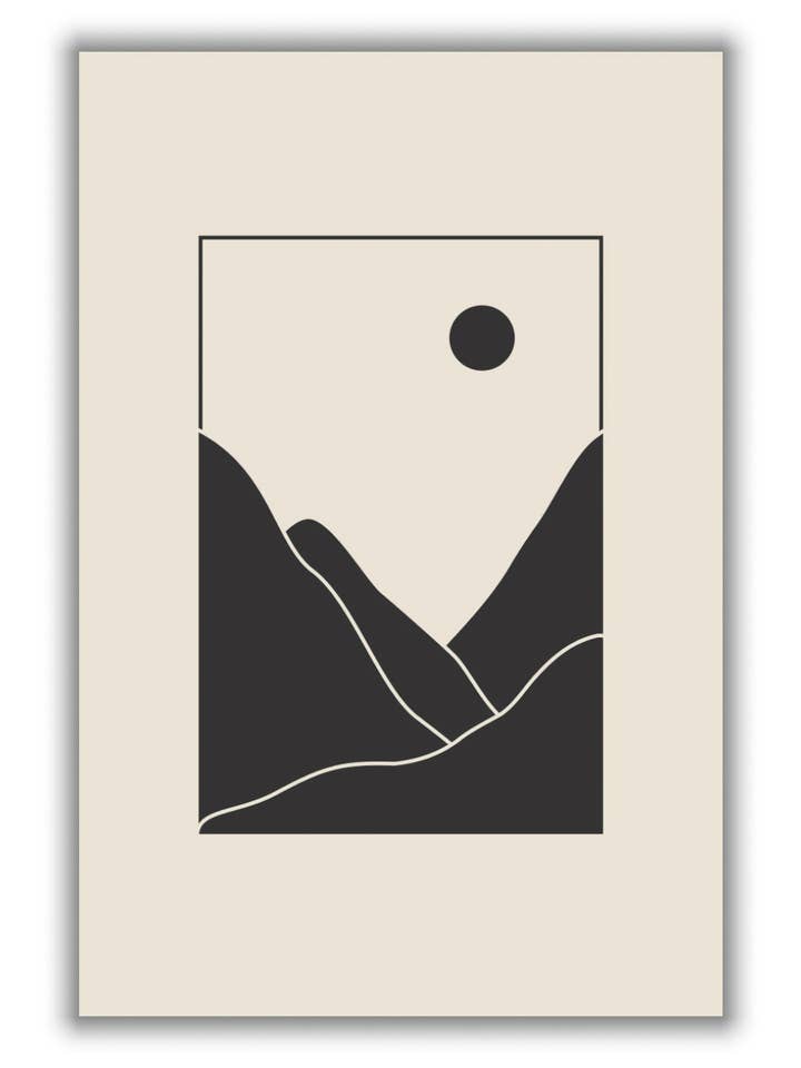 Zwarte Minimal Mountains #2 voor wholesale door Stanley Print House