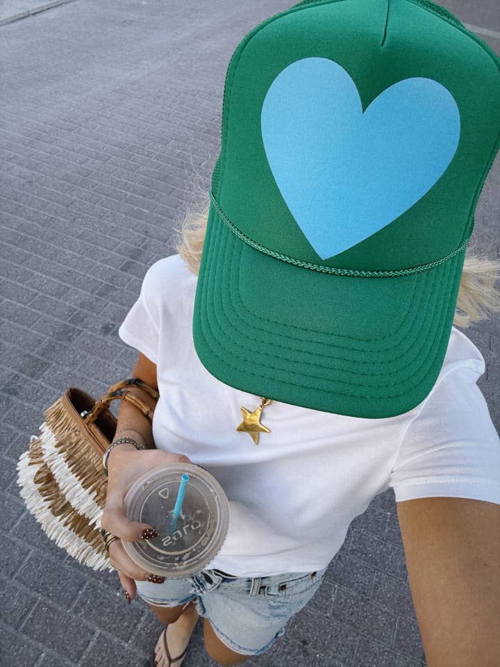Heart Trucker Hat for wholesale by Fashionably Fitted